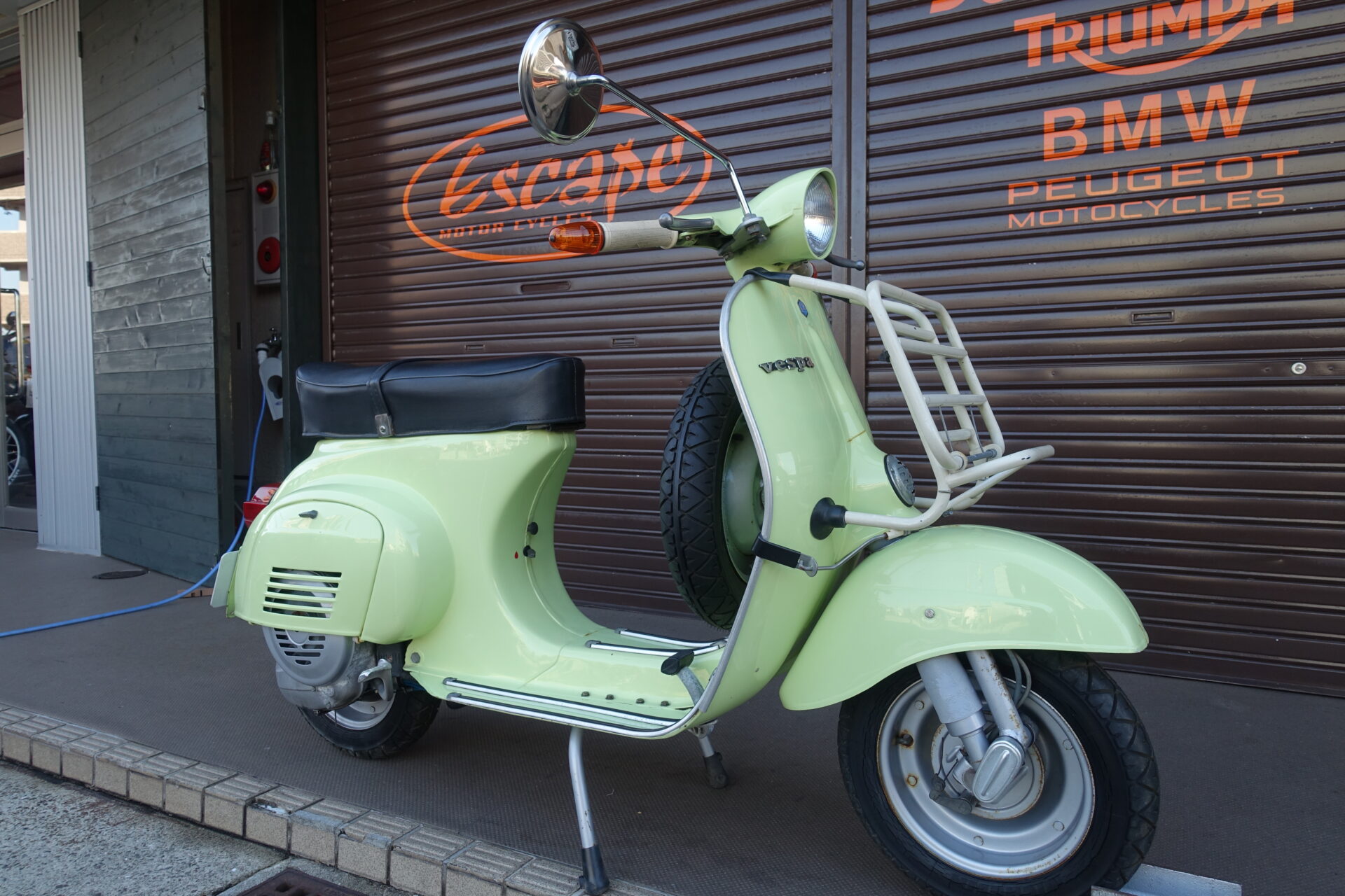 VESPA 50Sビンテージ ライムイエロー 75ccボアアップ フロントキャリア 