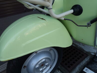 VESPA 50Sビンテージ ライムイエロー 75ccボアアップ フロントキャリア