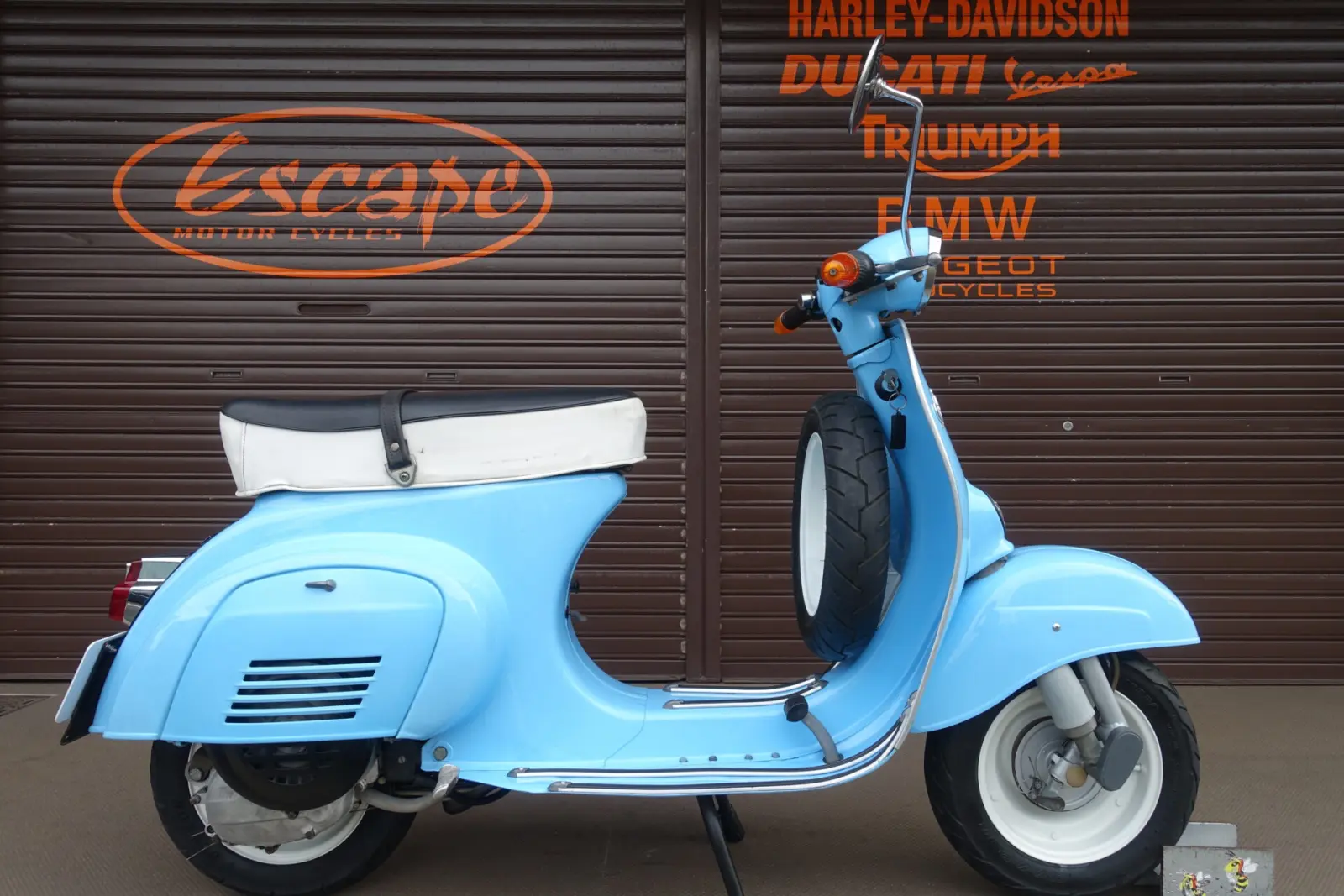 VESPA 100 スカイブルー SITOマフラー | Escape Bike