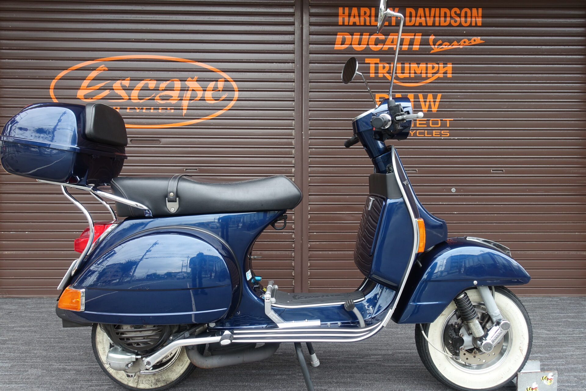 VESPA PX150 Euro3 ビッグボアサイレンサー チューブレスホイール サイドスタンド リアボックス コイントレー タンデムステップ